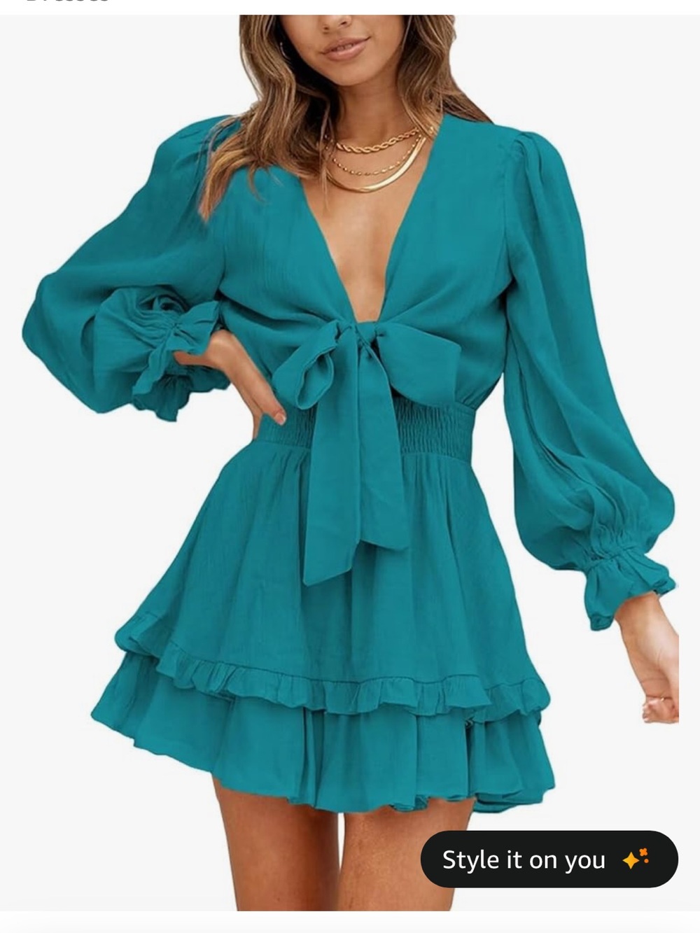 NWT Dokotoo Tie Front Long Sleeve Dress Size XS